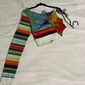 Jaded lndn multi color one sleeve top